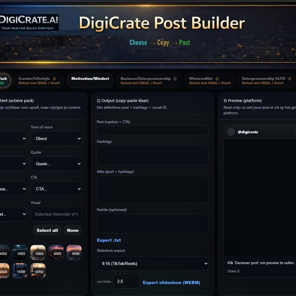 Post Builder preview